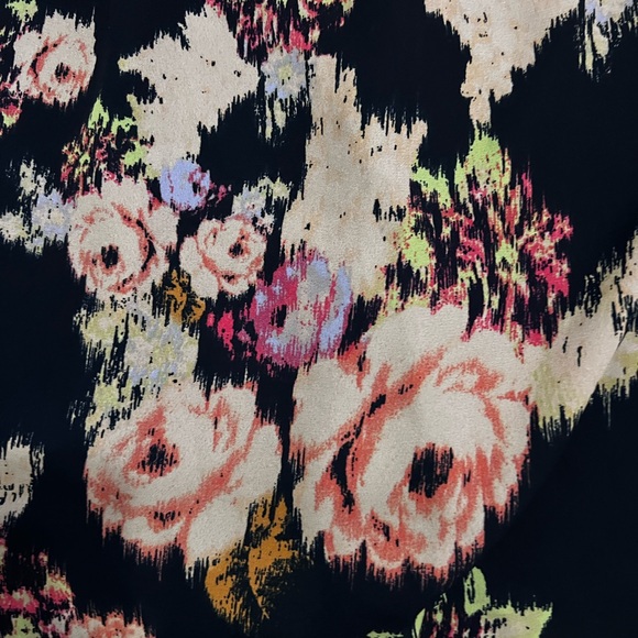 Daniel Rainn Shirt Dress Size Large Navy blue pink floral long sleeve - Picture 7 of 8